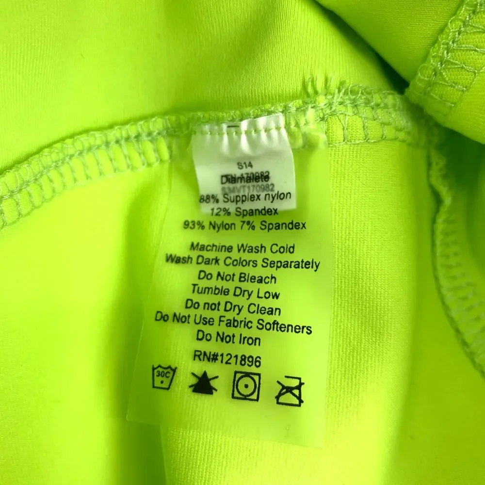 Title Nine Athletic A-Line Mini Skirt Womens XS Lime Green Blue Stitching